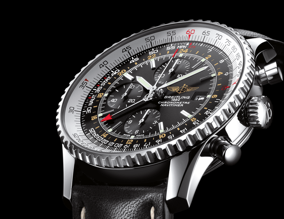 breitling Navitimer 1 B01 Chronometer AB0121211 B1X1 stainless steel with black leather watch
