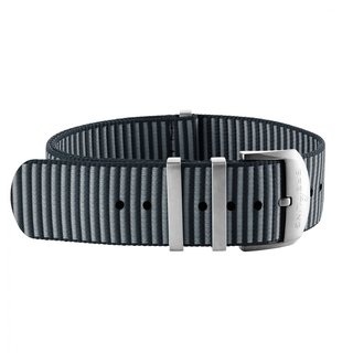 Graues, einteiliges Outerknown-Armband aus ECONYL® (mit Halterungen aus Edelstahl) - 22 mm