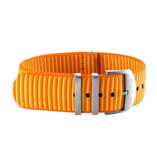 Orangefarbenes, einteiliges Outerknown-Armband aus ECONYL® (mit Halterungen aus Edelstahl) - 20 mm