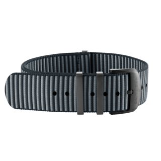 Graues, einteiliges Outerknown-Armband aus ECONYL® (mit Halterungen aus DLC-beschichtetem Edelstahl) - 22 mm