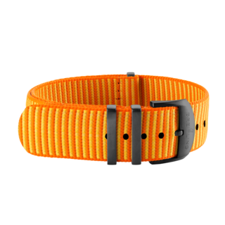 Cinturino monopezzo in filo ECONYL® Outerknown arancione (passanti in acciaio inossidabile con rivestimento DLC) - 22 mm