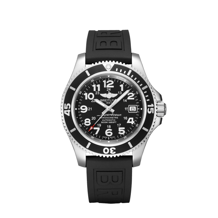 Superocean II 42 Stainless steel - Black A17365C91B1S1 | Breitling US