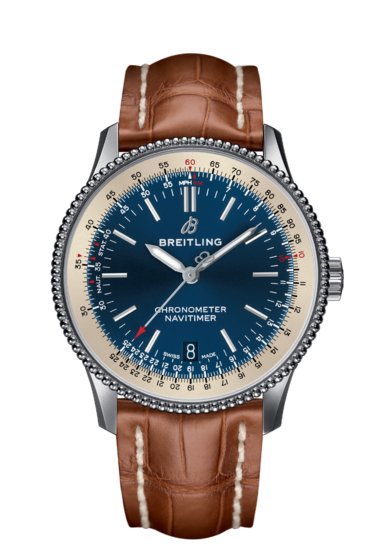 Breitling Navitimer 8 Automatic 41 Steel Blue Dial Brown Calfskin Strap A45330101C1X2 - Year: 2020breitling Navitimer 8 Automatic 41 with File 2020