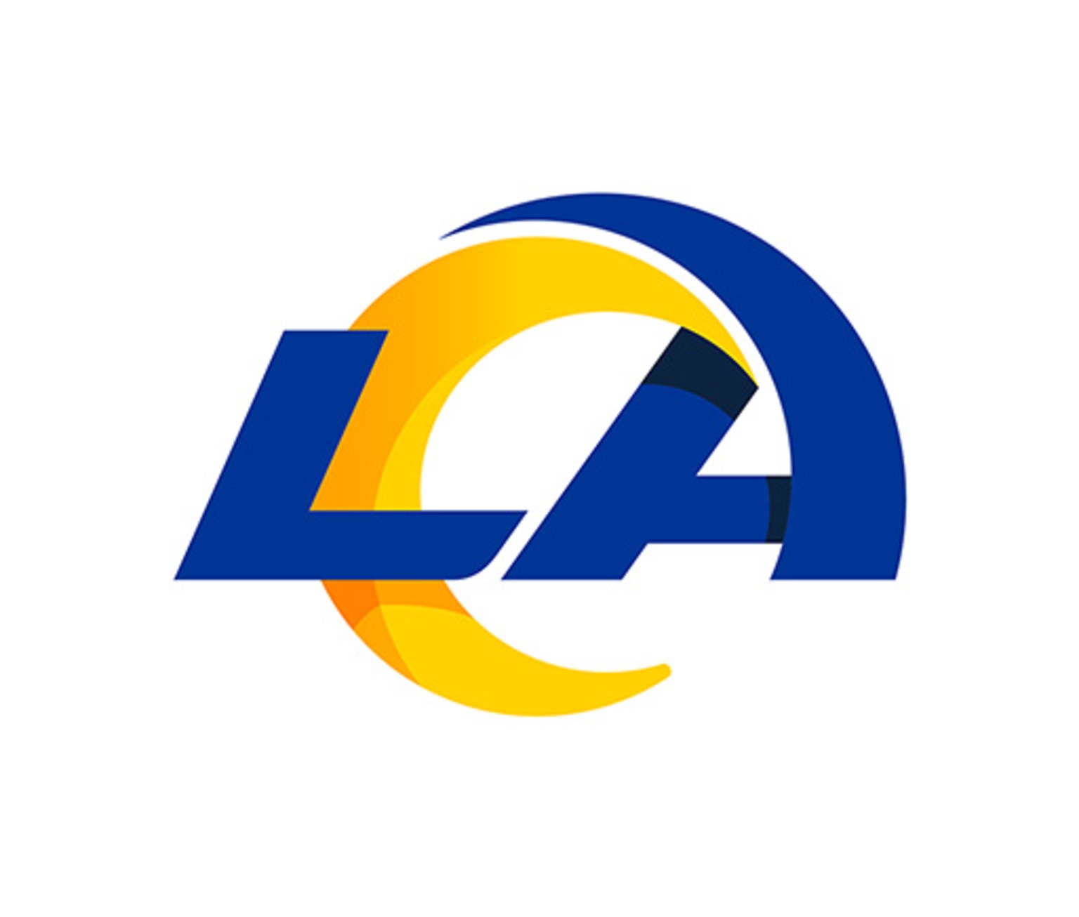 The logo of the NFL team Los Angeles Rams, the letters L and A in the colors blue and yellow.