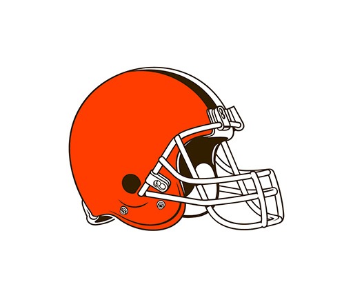 The logo of the NFL team Cleveland Browns, a red football helmet.