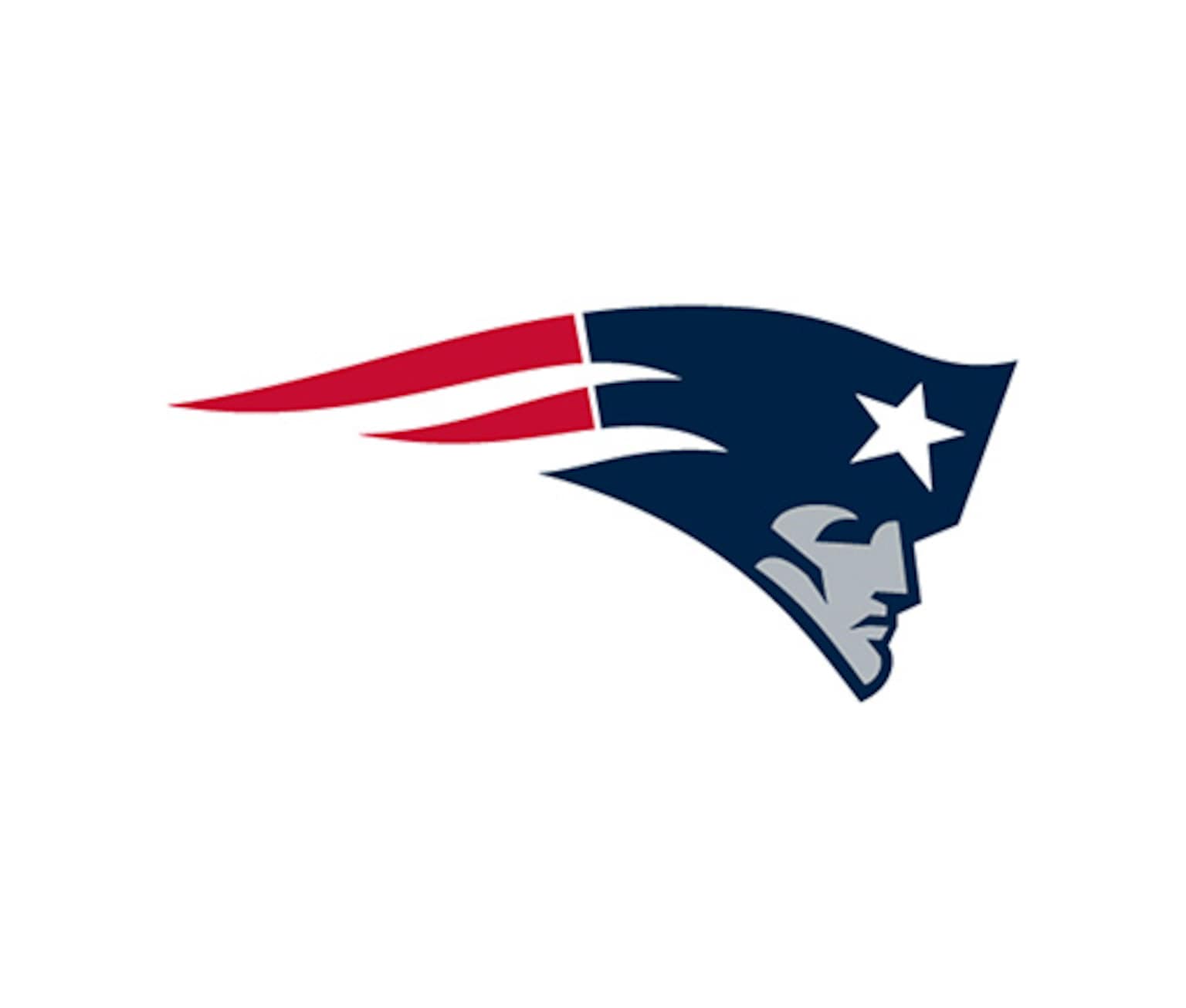 The logo of the NFL team New England Patriots, their mascots face Pat Patriot.