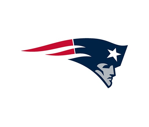 The logo of the NFL team New England Patriots, their mascots face Pat Patriot.
