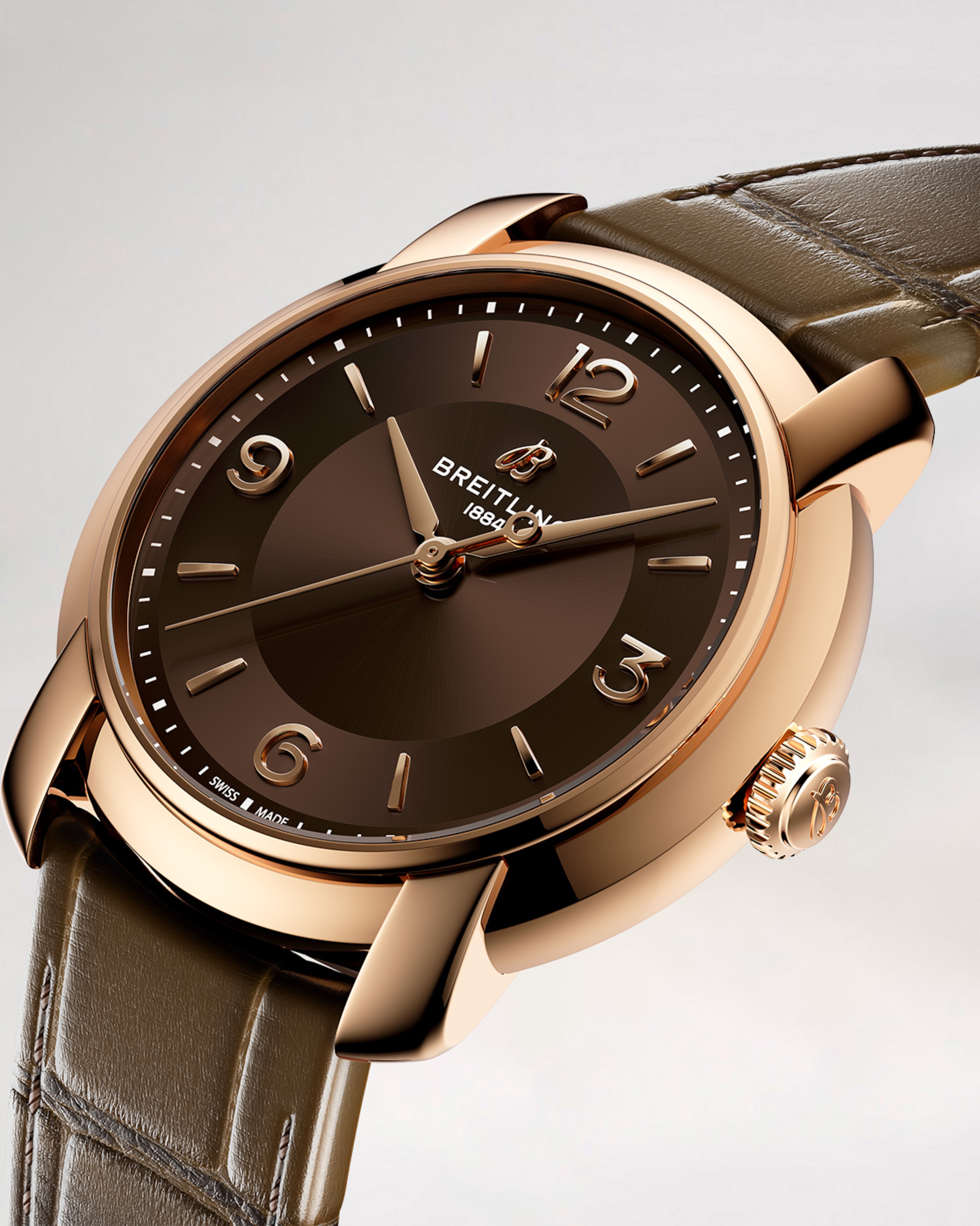 {generated} Breitling Chronomat au cadran vert et à la lunette diamantée avec l’insigne Ecovadis durable mettant en avant le design