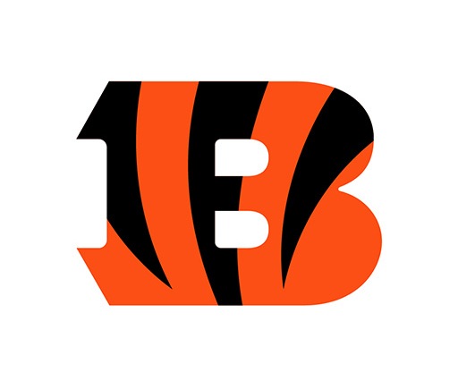 The logo of the NFL team Cincinnati Bengals, a black and red striped B.