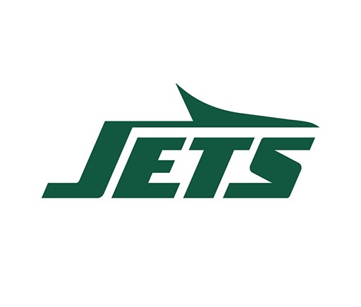 The logo of the NFL team New York Jets, the word jets in big green letters.