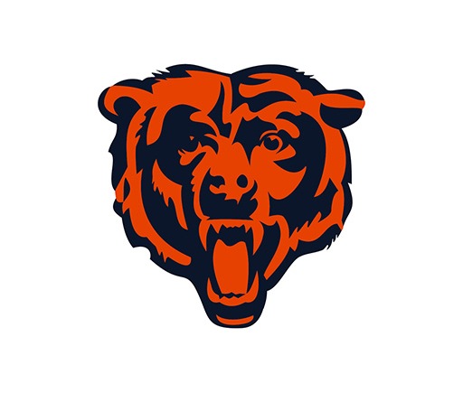 The logo of the NFL team Chicago Bears, a red and black bear.