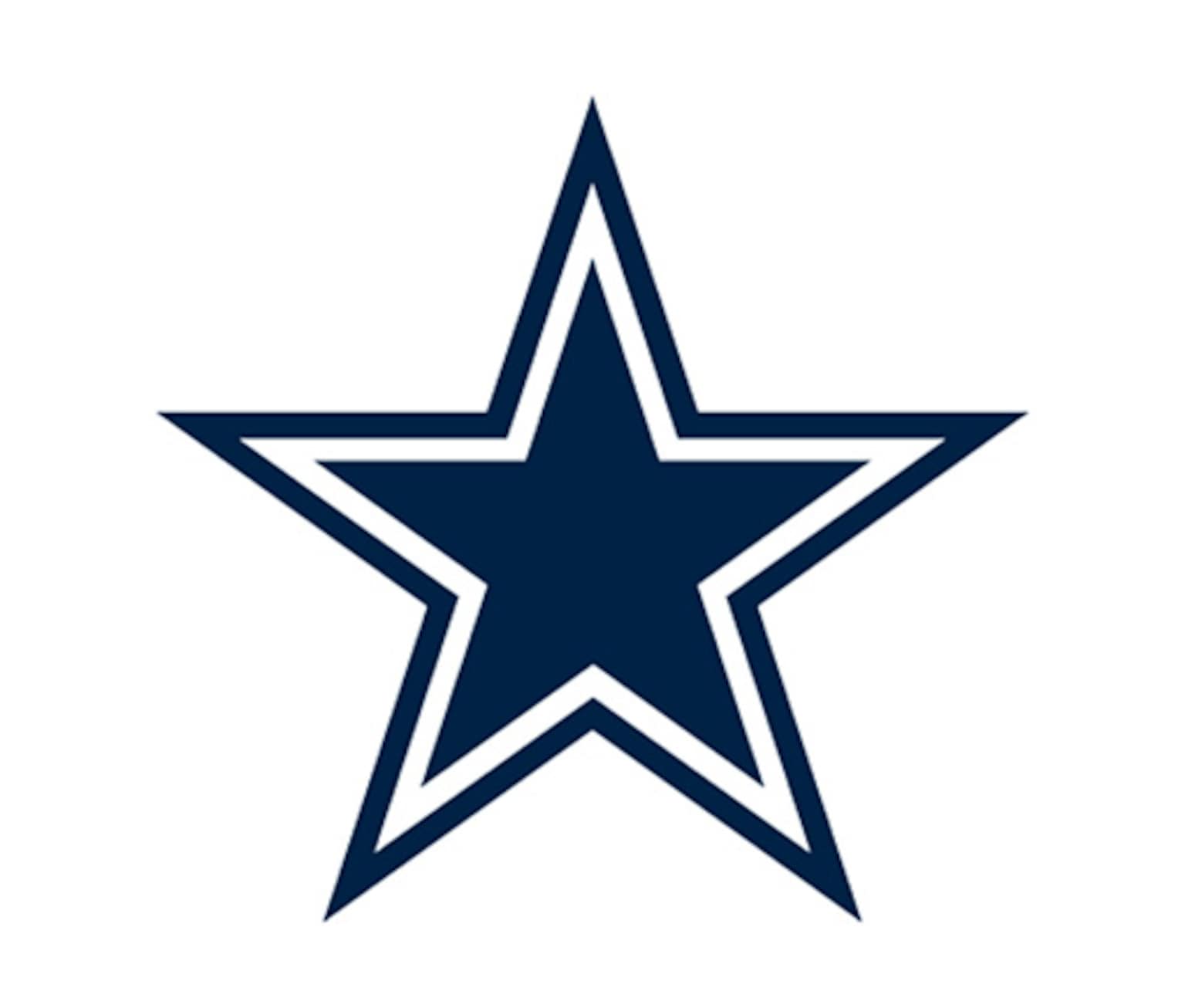 The logo of the NFL team Dallas Cowboys, blue and white star.
