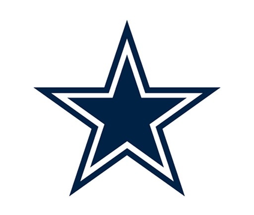 The logo of the NFL team Dallas Cowboys, blue and white star.