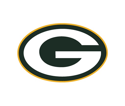 The logo of the NFL team Green Bay Packers, a big G in the colours black, white and yellow.