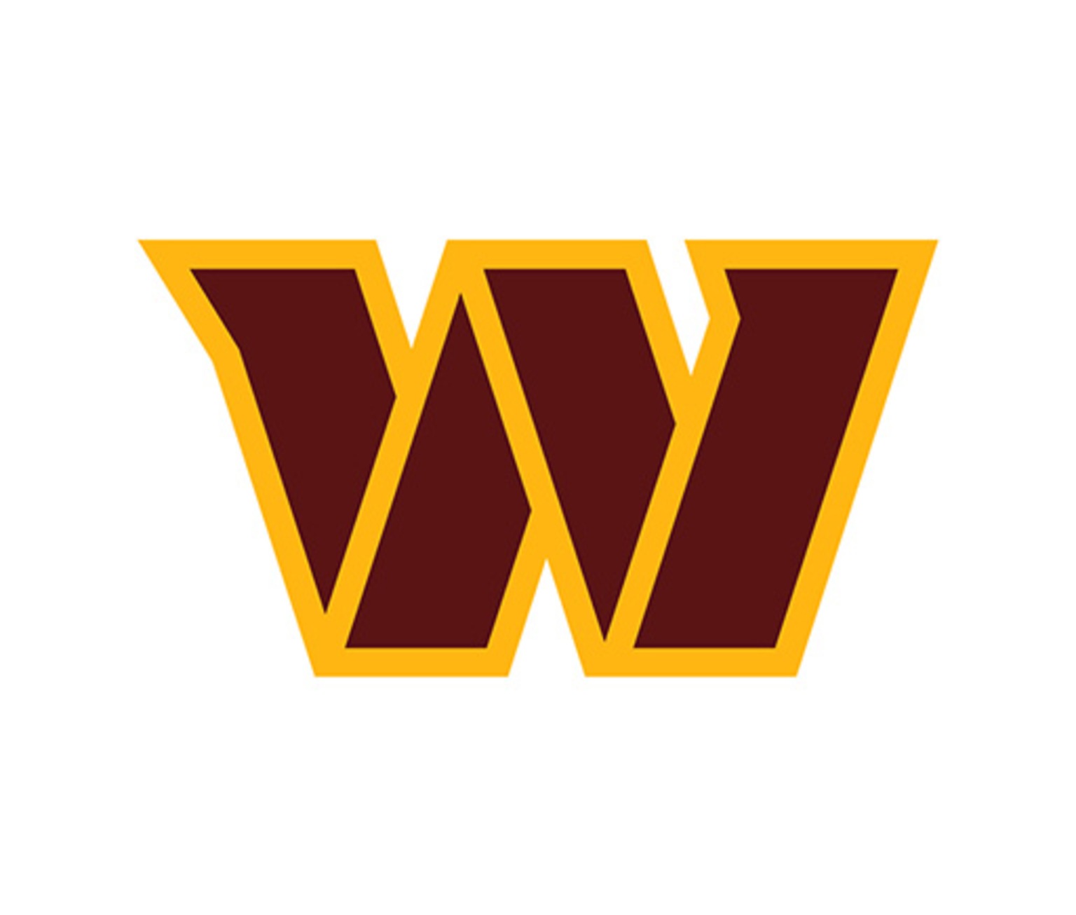 The logo of the NFL team Washington Commanders, the letter W in red and yellow.