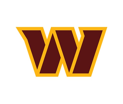 The logo of the NFL team Washington Commanders, the letter W in red and yellow.
