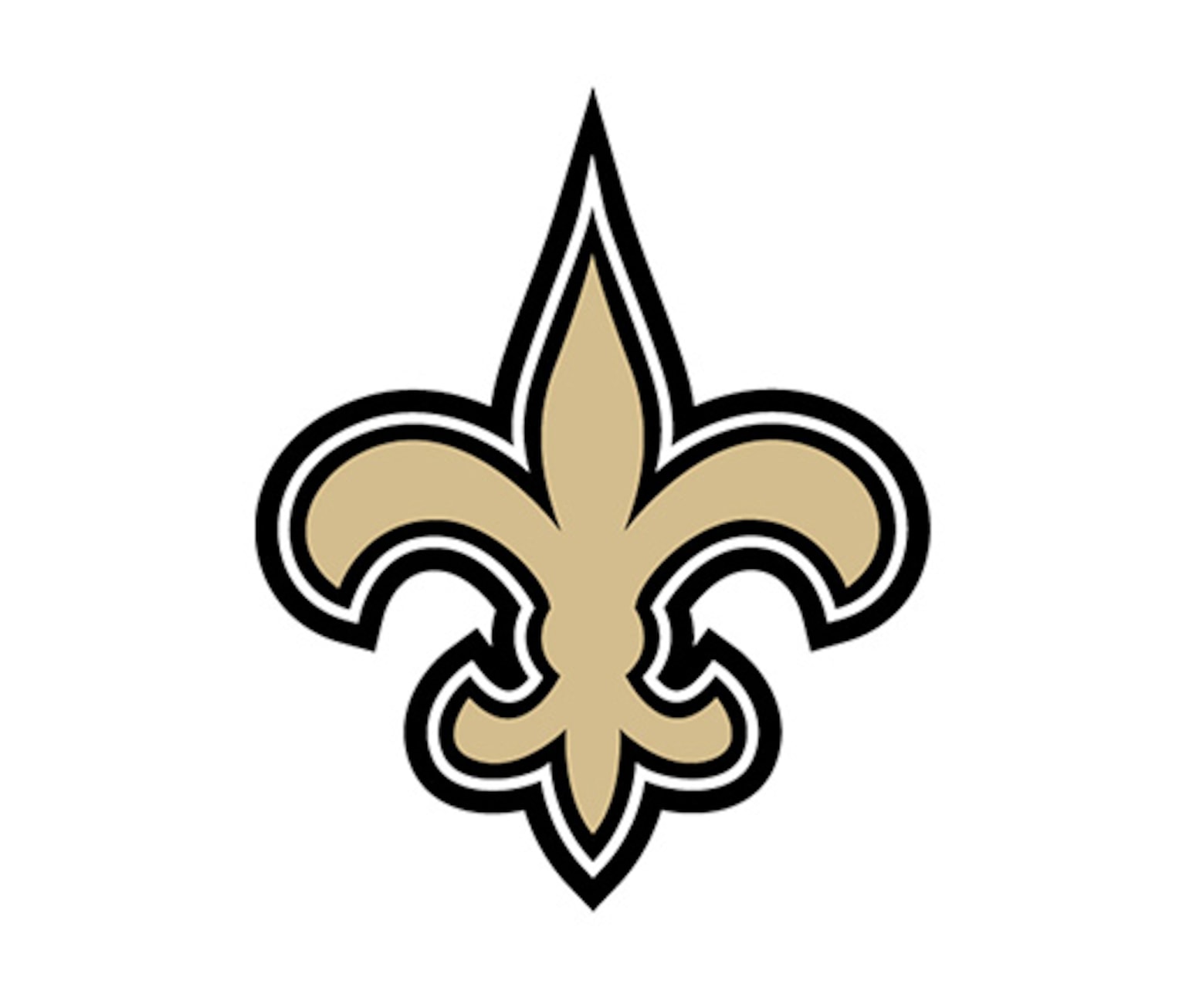 The logo of the NFL team New Orleans Saints, a golden fleur-de-lis.
