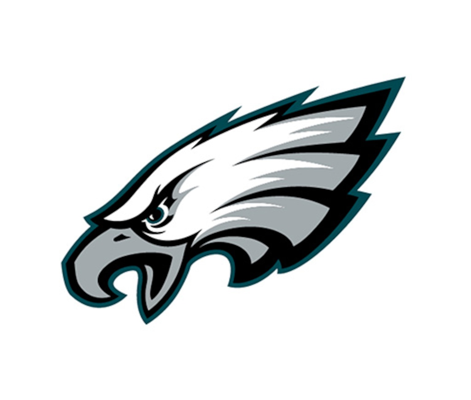 The logo of the NFL team Philadelphia Eagles, an eagle head in the colours blue and white.
