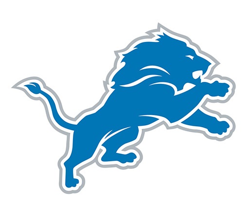 The logo of the NFL team Detroit Lions, a blue lion.