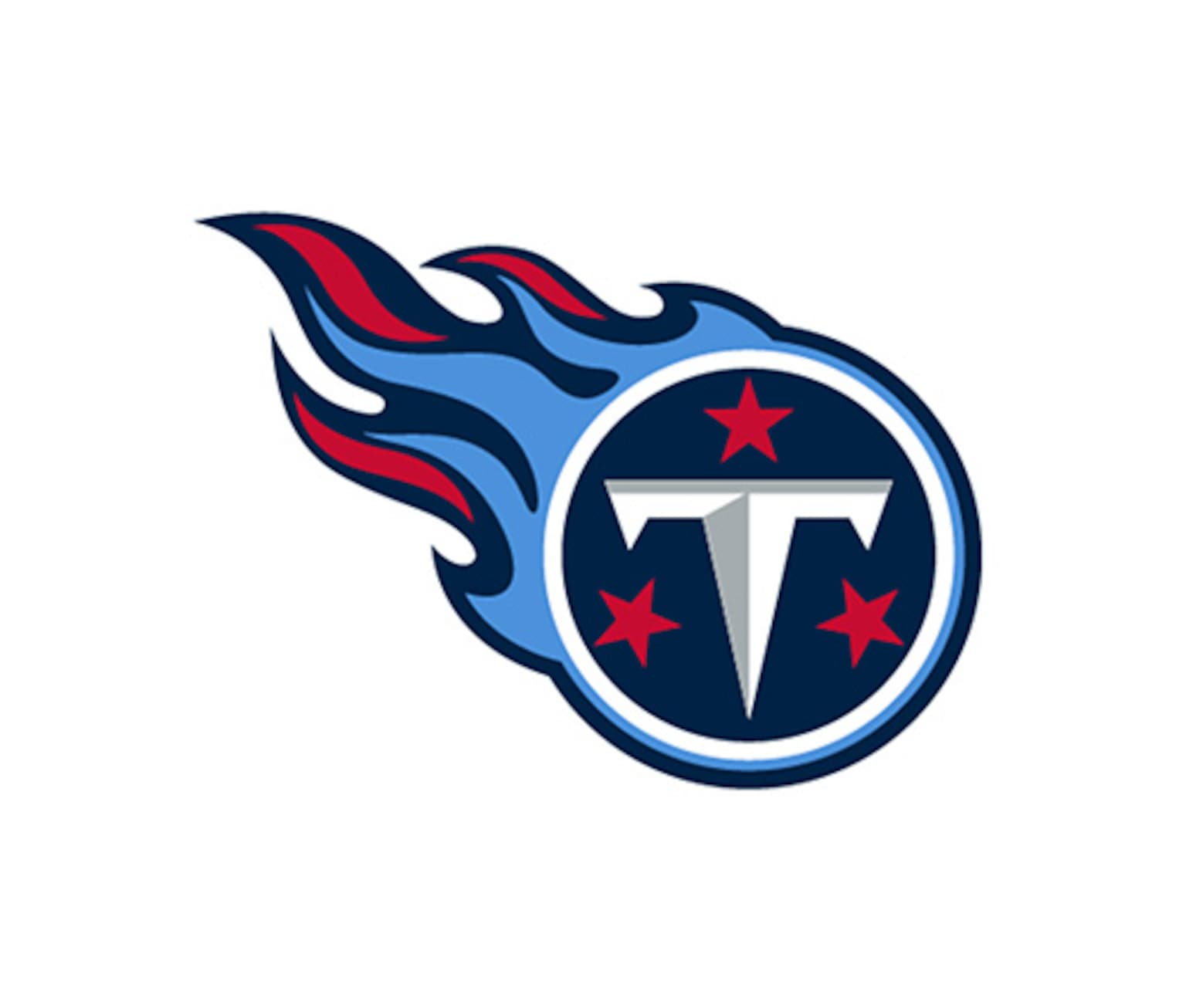 The logo of the NFL team Tennessee Titans, a white ring with three stars and the letter T.