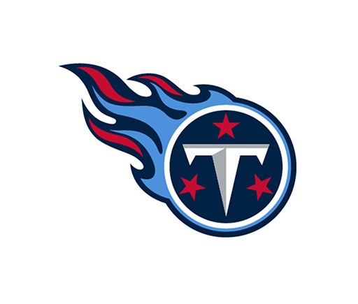The logo of the NFL team Tennessee Titans, a white ring with three stars and the letter T.