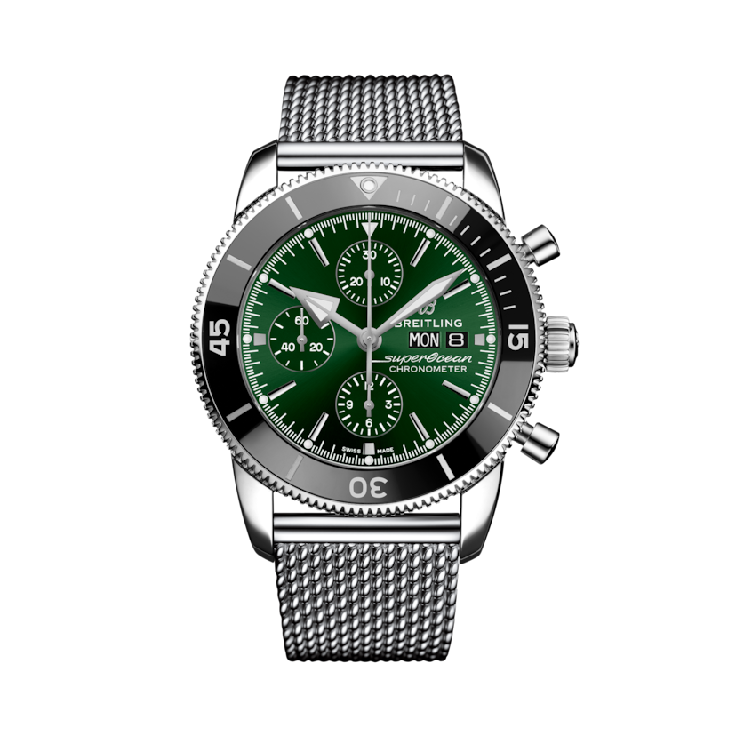 Superocean Heritage Chronograph 44 Verde | V-DIAL-COLOR-5765 dial, A13313121L1A1
