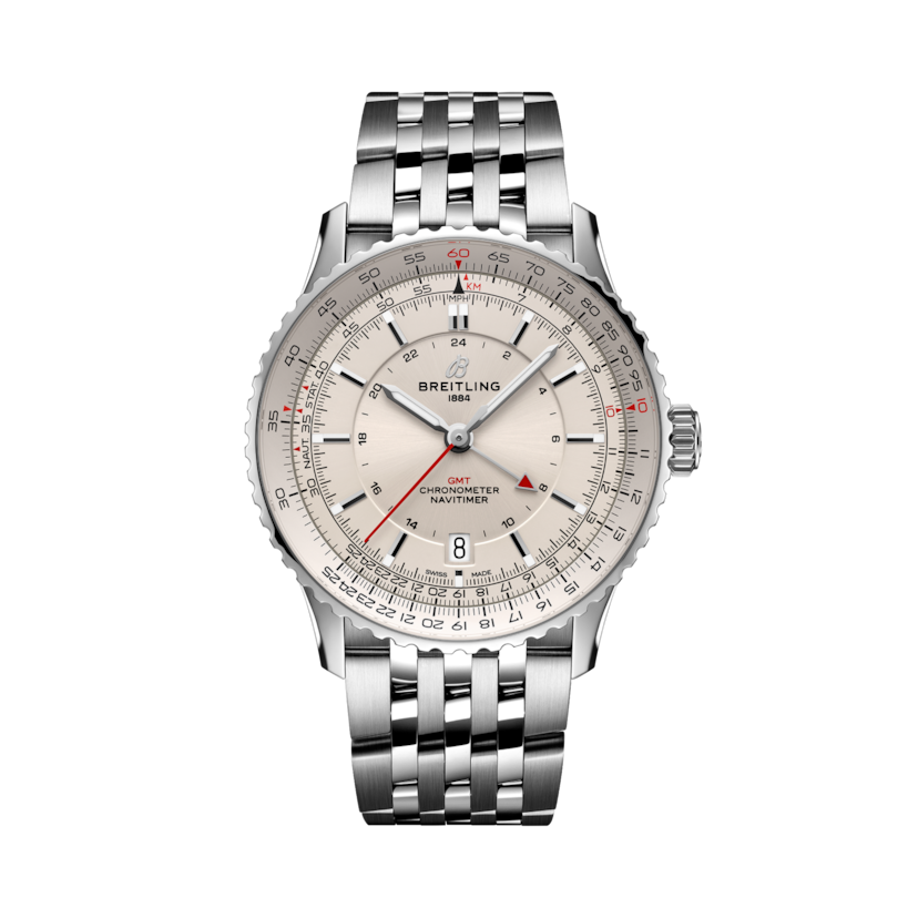 Navitimer Automatic GMT 41, reference A32310211G1A1. Link to product details.