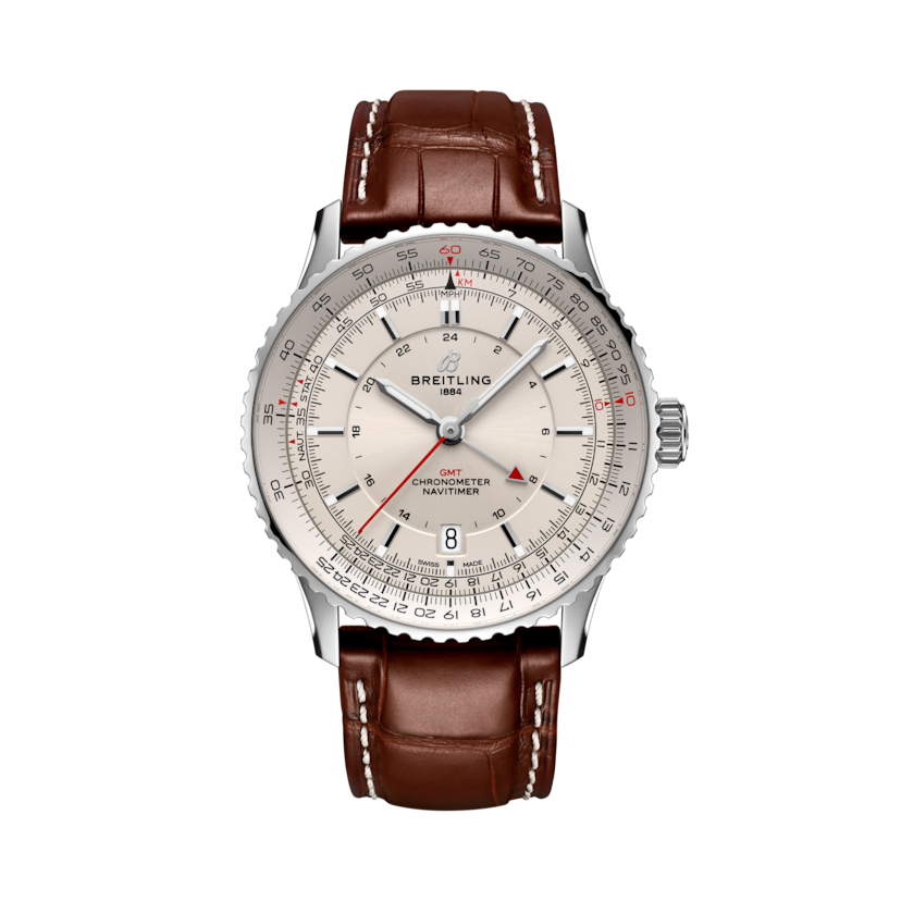 Navitimer Automatic GMT 41, referencia A32310211G1P1. Enlace a detalles del producto.