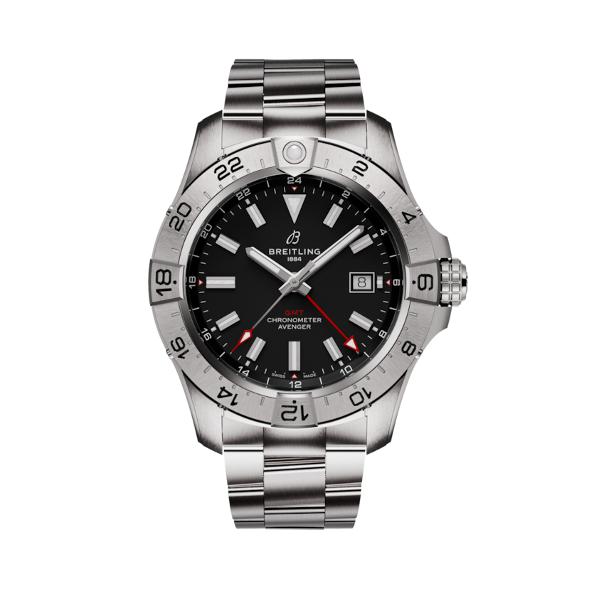 Avenger Automatic GMT 44 Black | V-DIAL-COLOR-5686 dial, A32320101B1A1