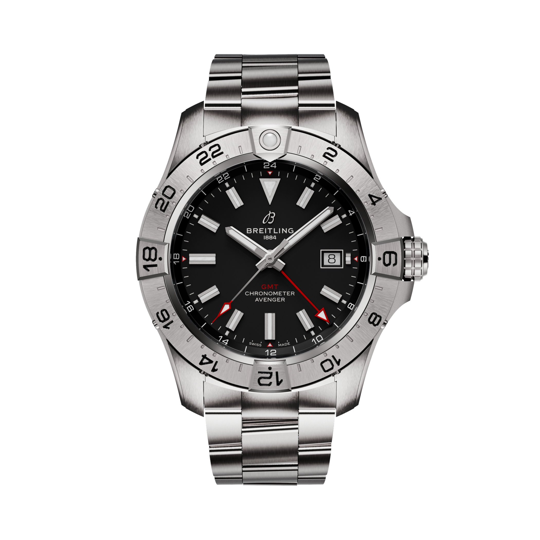 Avenger Automatic GMT 44復仇者世界時自動腕錶 黑色 | V-DIAL-COLOR-5686 dial, A32320101B1A1