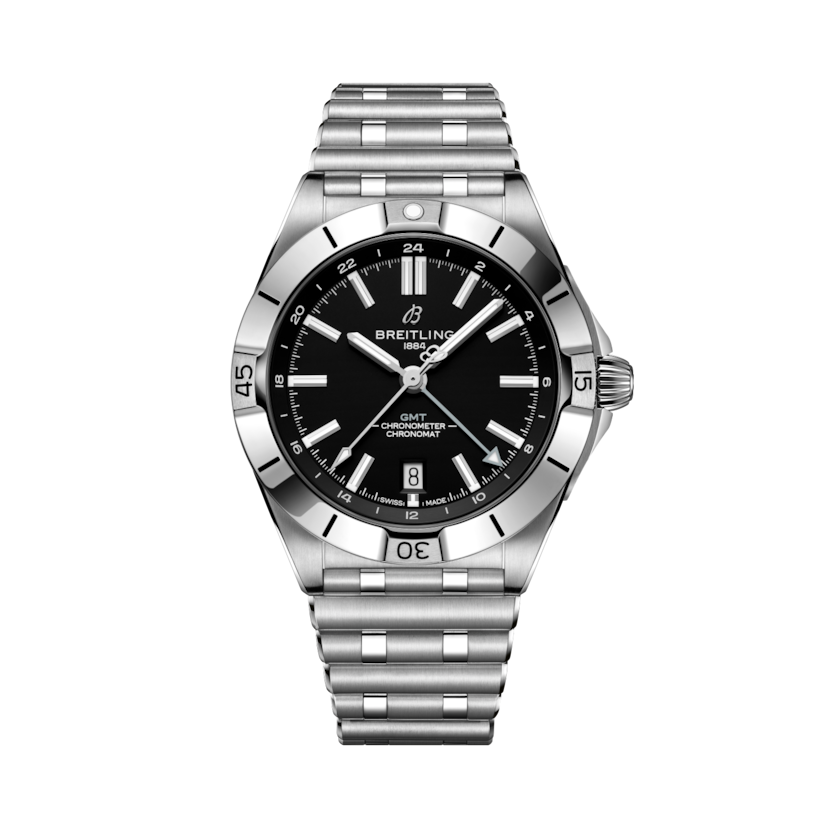 Chronomat Automatic GMT 40 NFL Las Vegas Raiders Edition, reference A32398B91B1A1. Link to product details.