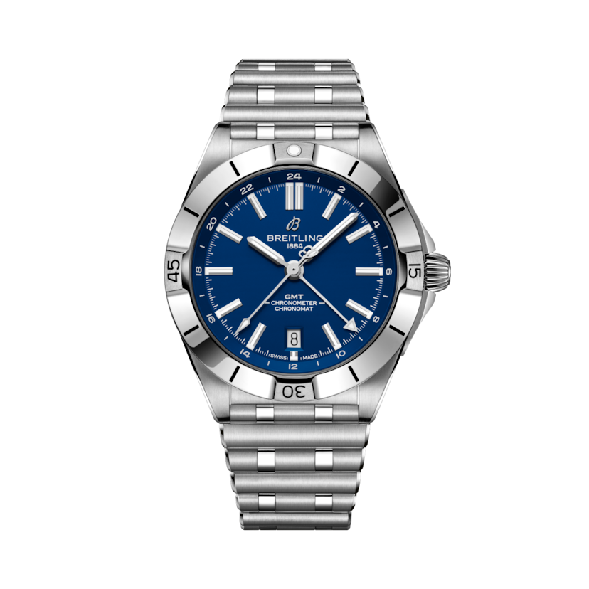 Chronomat Automatic GMT 40 NFL Indianapolis Colts Edition, reference A32398D51C1A1. Link to product details.