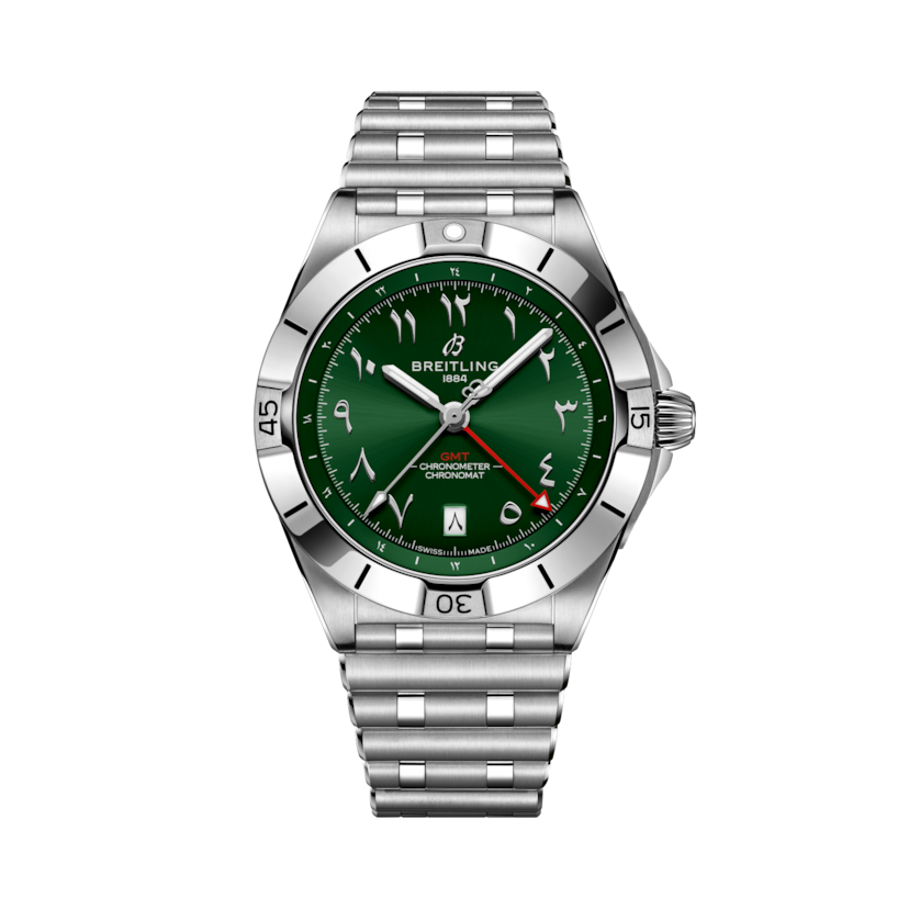 Chronomat Automatic GMT 40, reference A32398E51L1A1. Link to product details.
