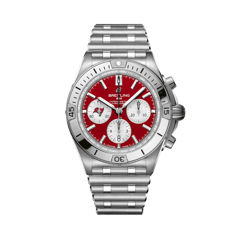 Chronomat B01 42 NFL Tampa Bay Buccaneers Edition, reference AB01342B1K7A1. Link to product details.