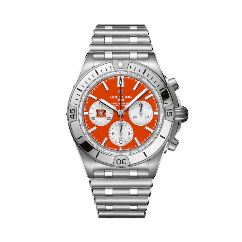 Chronomat B01 42 NFL Cincinnati Bengals Edition, riferimento AB01342B1O1A1. Link ai dettagli del prodotto.