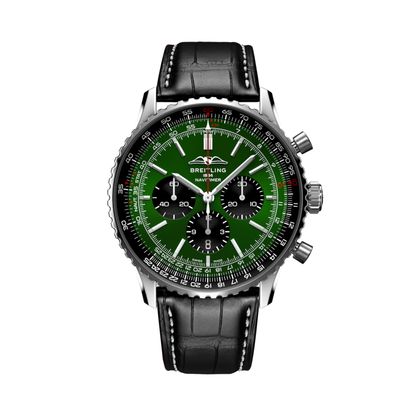 Navitimer B01 Chronograph 46 Green | V-DIAL-COLOR-5765 dial, AB0137241L1P1