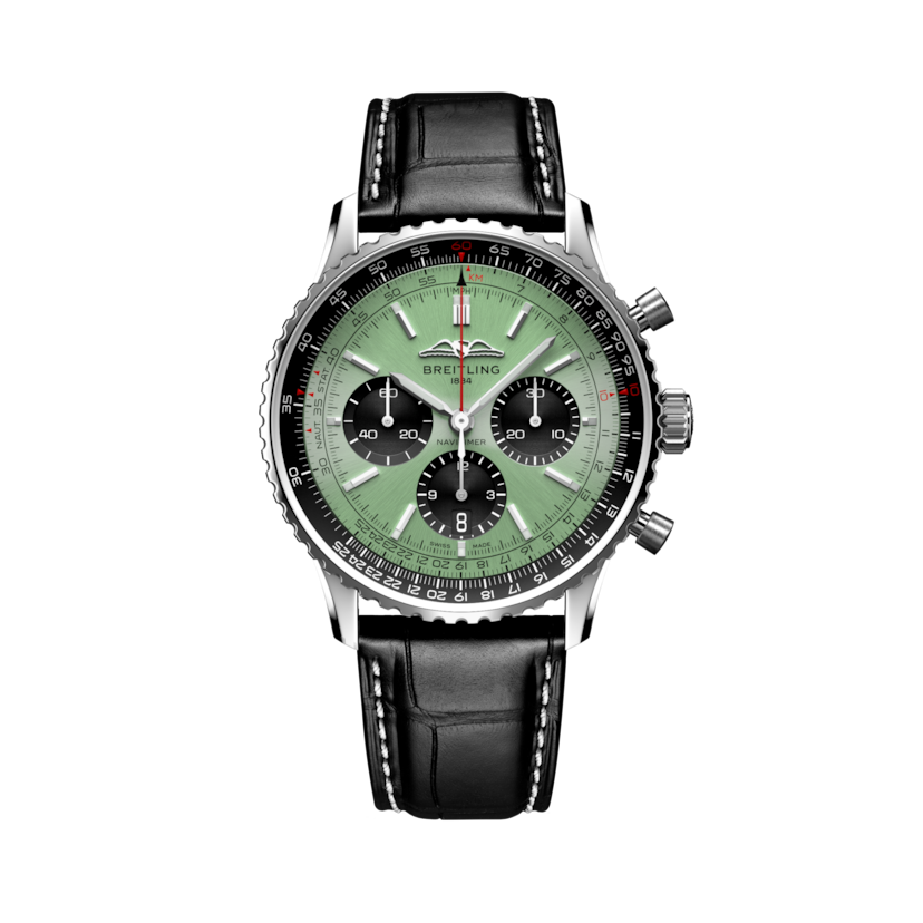 Navitimer B01 Chronograph 43 Vert menthe | V-DIAL-COLOR-8888 dial, AB0138241L1P1