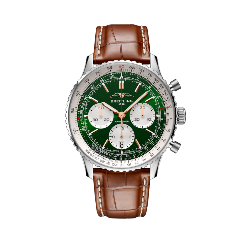 Navitimer B01 Chronograph 43 Verde | V-DIAL-COLOR-5765 dial, AB01385A1L1P1