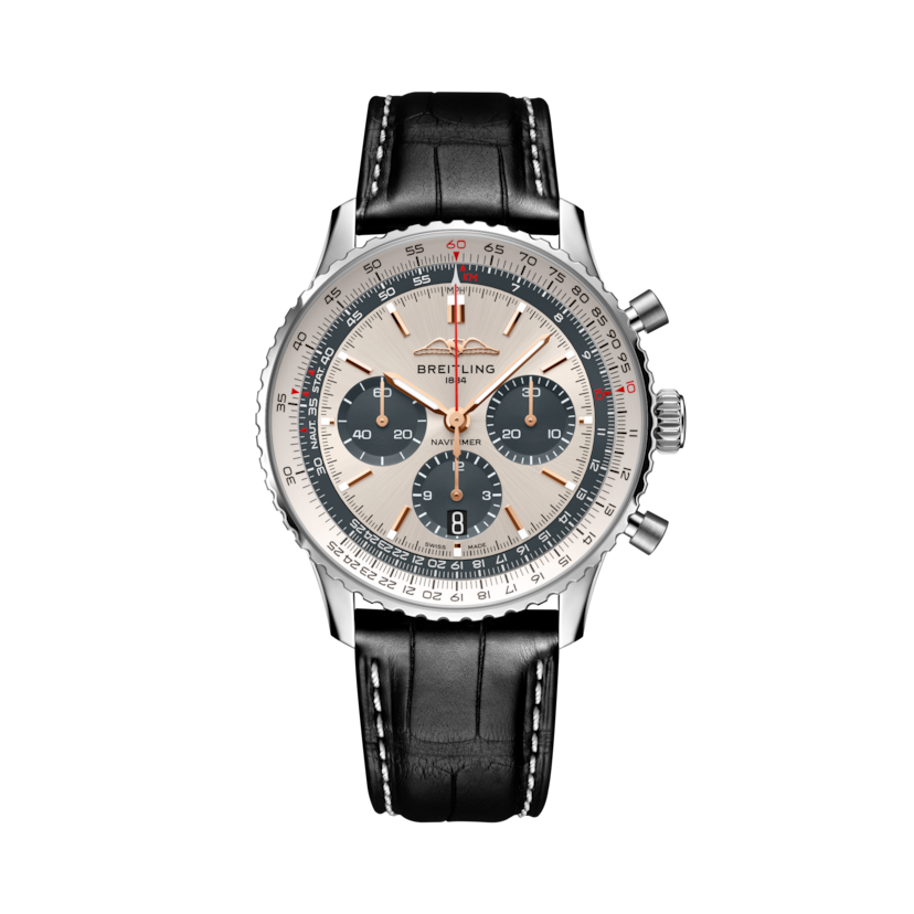 Navitimer B01 Chronograph 43航空計時腕錶星宇航空特別版 銀色 | V-DIAL-COLOR-5843 dial, AB01386C1G1P1