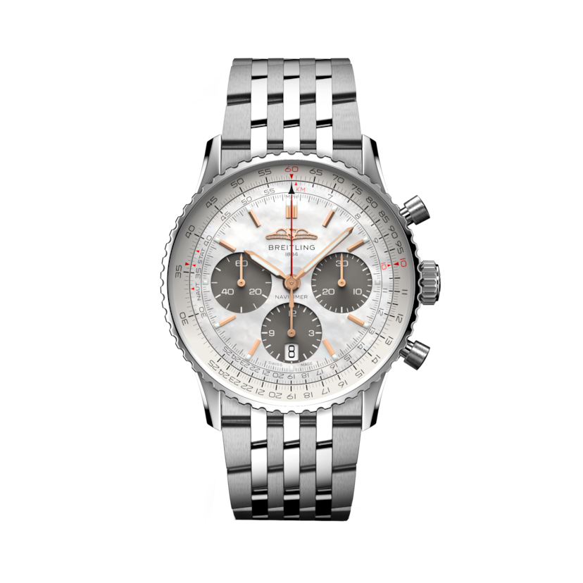 ナビタイマー B01 クロノグラフ 41 ジャパン・エディション マザーオブパール | V-DIAL-COLOR-5791 dial, AB0139211A1A1
