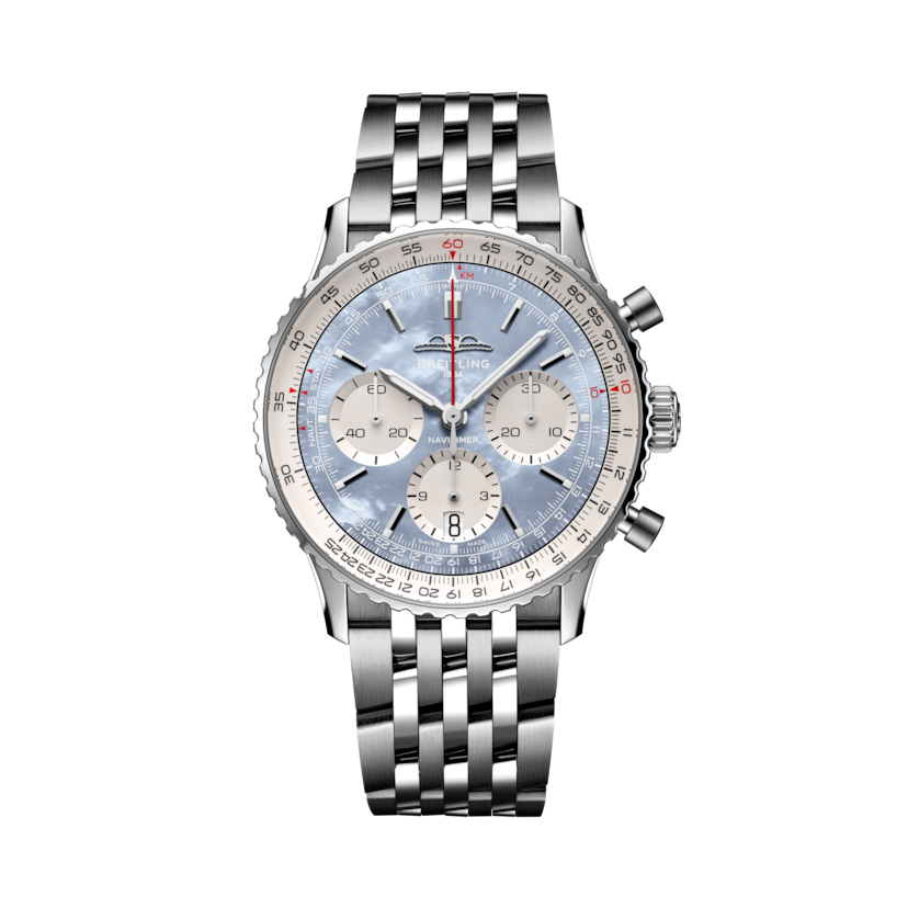 ナビタイマー B01 クロノグラフ 41 ジャパン・エディション ブルー・マザーオブパール | V-DIAL-COLOR-5716 dial, AB0139211C2A1