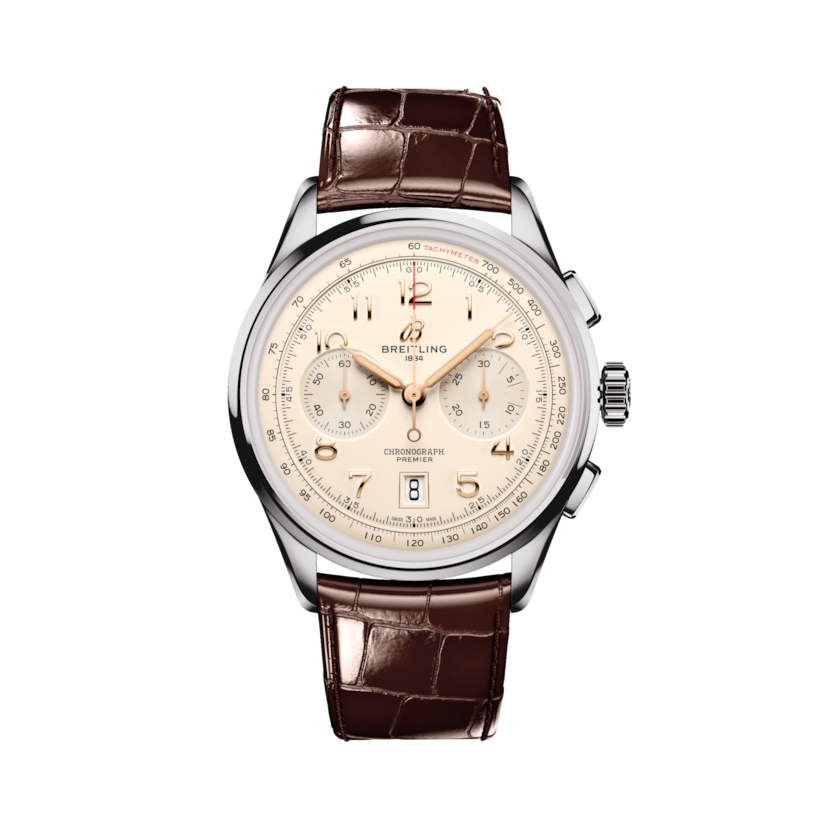 Premier B01 Chronograph 42, reference AB0145211G1P1. Link to product details.