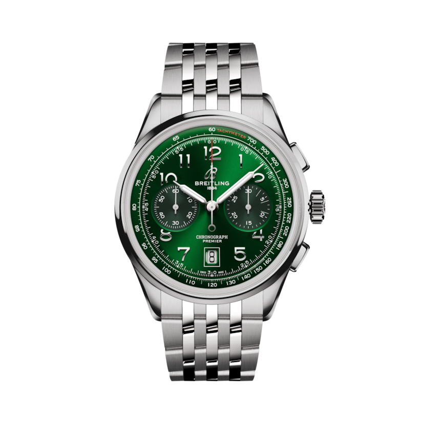 Premier B01 Chronograph 42 Green | V-DIAL-COLOR-5765 dial, AB0145371L1A1