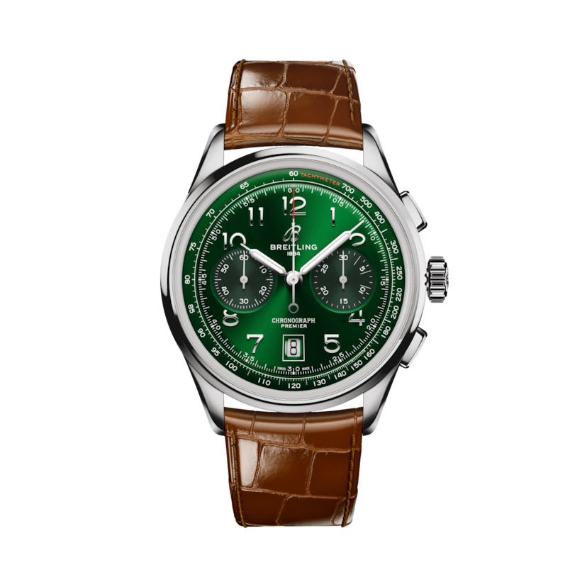 Premier B01 Chronograph 42, reference AB0145371L1P1. Link to product details.