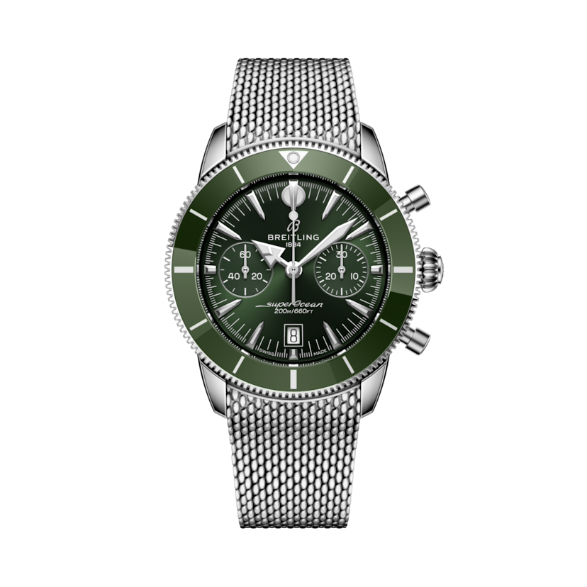Superocean Heritage B01 Chronograph 42 Green | V-DIAL-COLOR-5765 dial, AB0156361L1A1