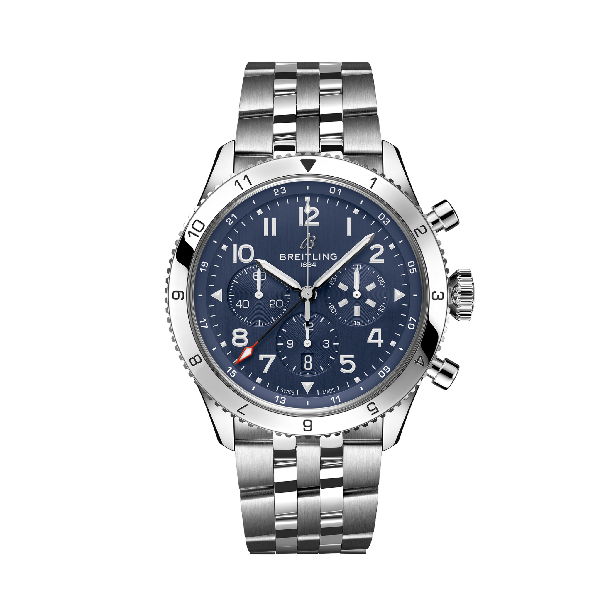 Super AVI B04 Chronograph GMT 46 Tribute To Vought F4U Corsair超級飛行員世界時計時腕錶「沃特F4U海盜式戰鬥機」紀念版 藍 | V-DIAL-COLOR-5714 dial, AB04451A1C1A1