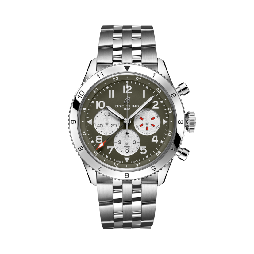 Super AVI B04 Chronograph GMT 46 Curtiss Warhawk Green | V-DIAL-COLOR-5765 dial, AB04452A1L1A1