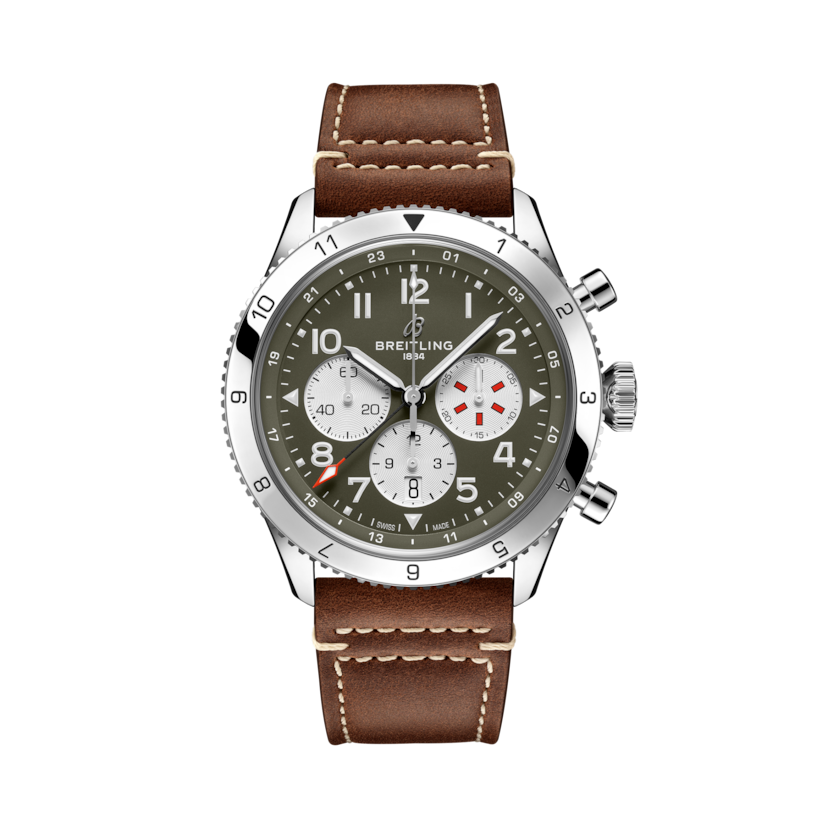 Super AVI B04 Chronograph GMT 46 Curtiss Warhawk Green | V-DIAL-COLOR-5765 dial, AB04452A1L1X1
