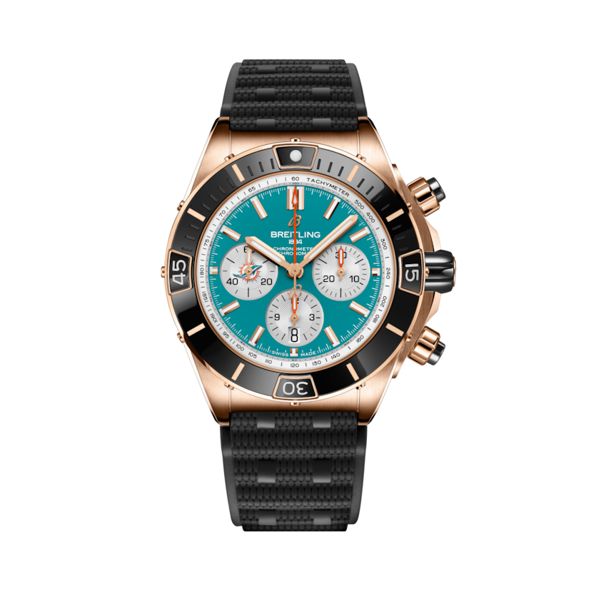 Super Chronomat B01 Chronograph 44 NFL Miami Dolphins, référence RB01366A1L2S1. Lien vers les détails du produit.