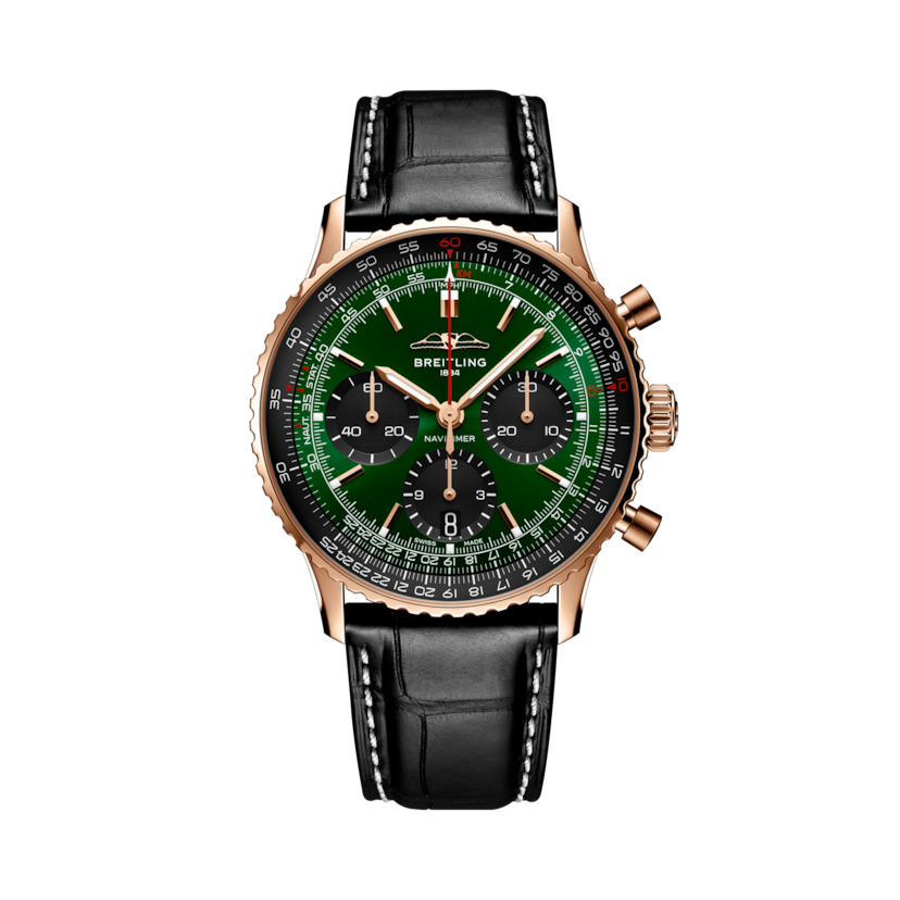 ナビタイマー B01 クロノグラフ 41ウイングリミテッド グリーン | V-DIAL-COLOR-5765 dial, RB01394A1L1P1